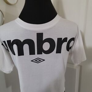Umbro White and Black Logo T-Shirt Size Small